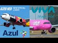 Azul airbus a320 disney world and pink viva air airbus a320neo toulouse airport airbus factory
