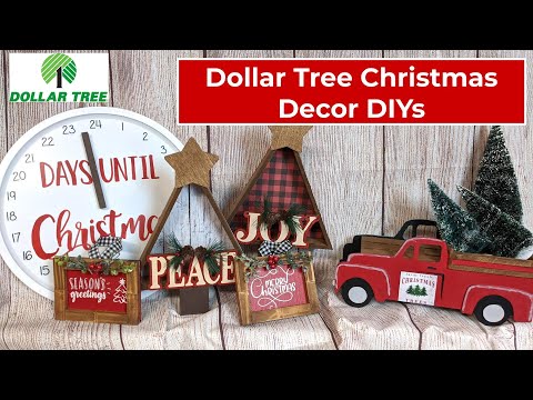 ***NEW*** DOLLAR TREE $1 CHRISTMAS FARMHOUSE HOME DECOR DIY #redtruckdecor #christmascountdown