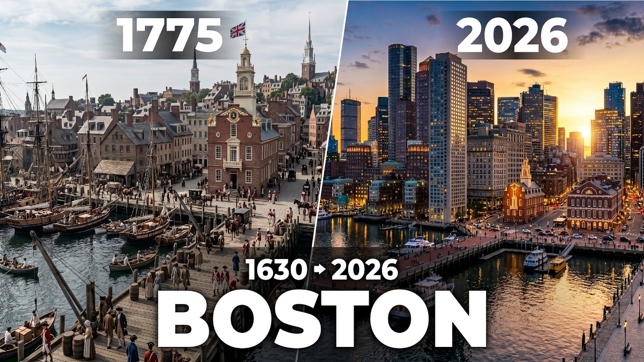 Evolution of Boston: 1630 - 2026 (Fixed-Camera AI Timelapse)