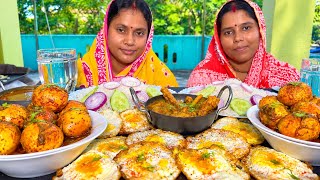 BASMATI RICE, EGG POUCH, EGG KOSHA, CHICKEN CURRY, SALAD CHALLENGING VIDEO... WITH PUNISHMENT🤮 #ASMR