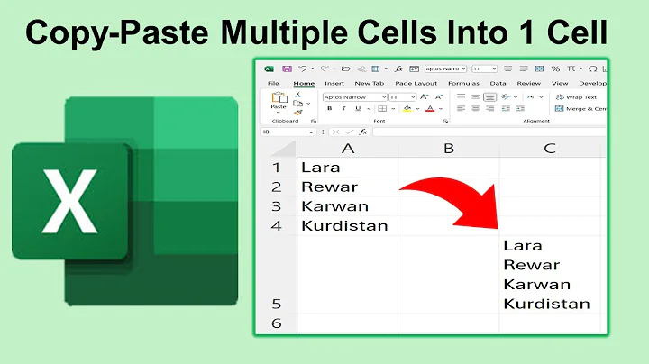 Copy-Paste Multiple Cells Into One Single Cell in Excel