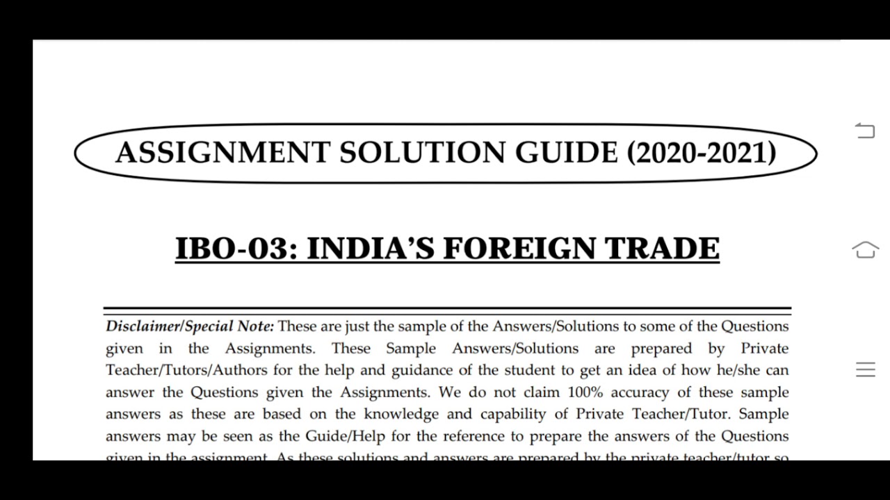 IBO 03 Ignou Solved Assignment 2020-21