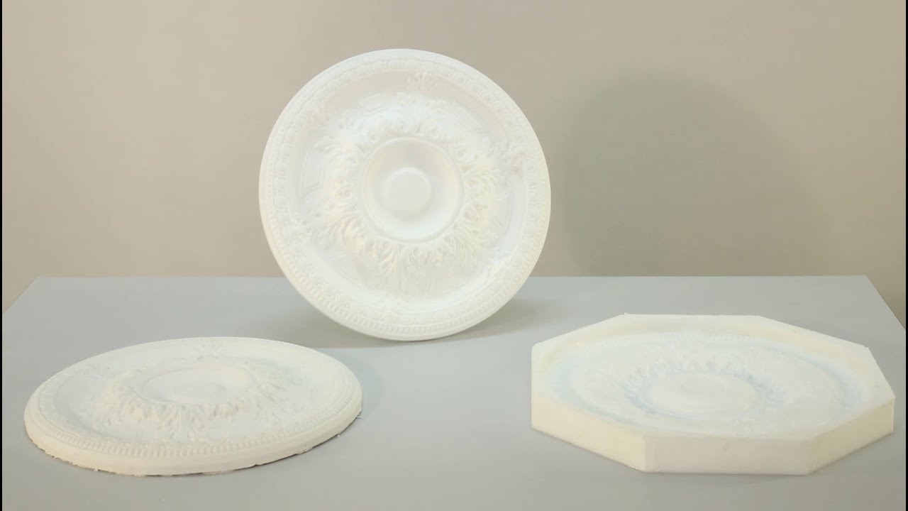 Gussform für Stuckrosette aus Dubliersilikon herstellen, mit Gips ausgießen – SF33 Silikonkautschuk.