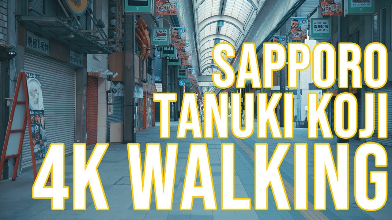 【4K】Walking in TANUKI KOJI at early morning【Sapporo,Hokkaido】