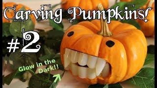 Carving Pumpkins! #2 Little Vampire Pumpkin!