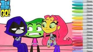 Teen Titans Go Coloring Book Pages Starfire Raven Beast Boy