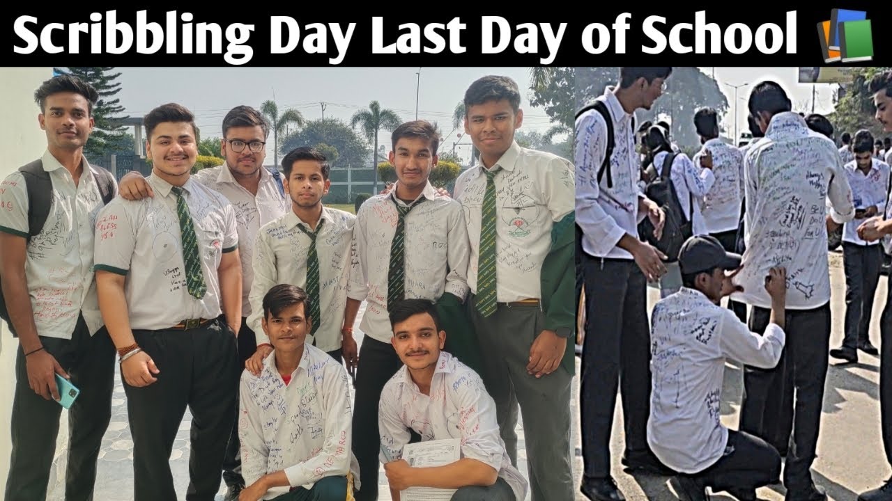 Last day of my School 🥲 Scribbling day - YouTube