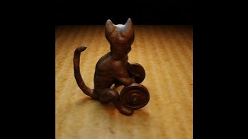 Cat and dumbbell