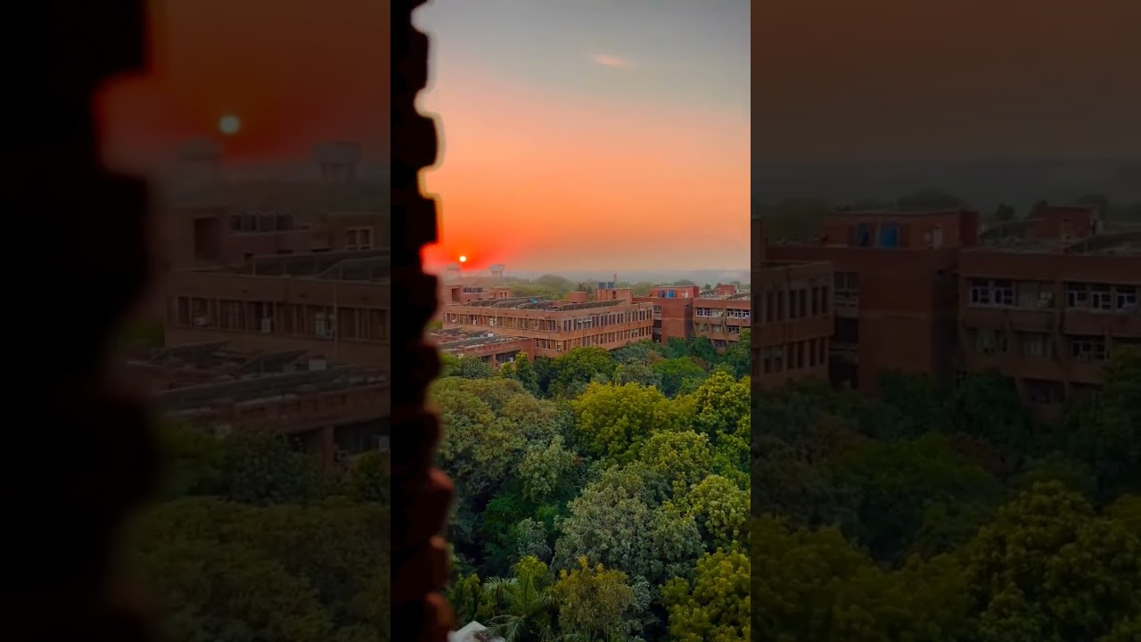 Evening view from the 9th floor of the central library JNU. 