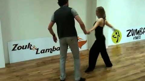 Zouk advanced, complex turns, led by student