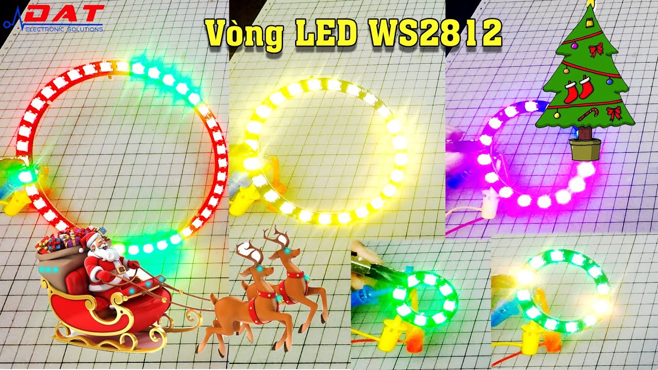 Vòng LED RGB WS2812 5050 | LED vòng | LED trang trí noel | Điện tử DAT