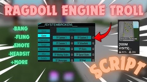 New Epic Gui In Ragdoll Engine (OP Script!) ROBLOX