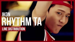 iKON - Rhythm Ta Line Distribution (Color Coded)