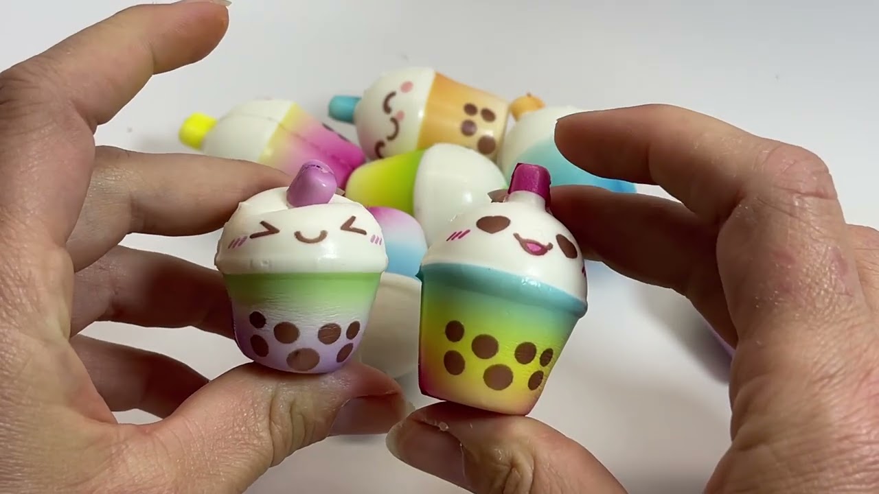 Tiny boba bubble tea slow rise squishy fidgets