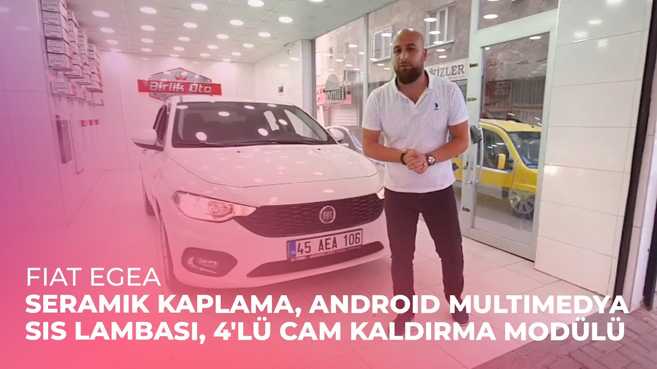 Fiat Egea // Seramik Kaplama, Android Multimedya, Orjinal Sis Lambası, 4'lü Cam Kaldırma Modülü