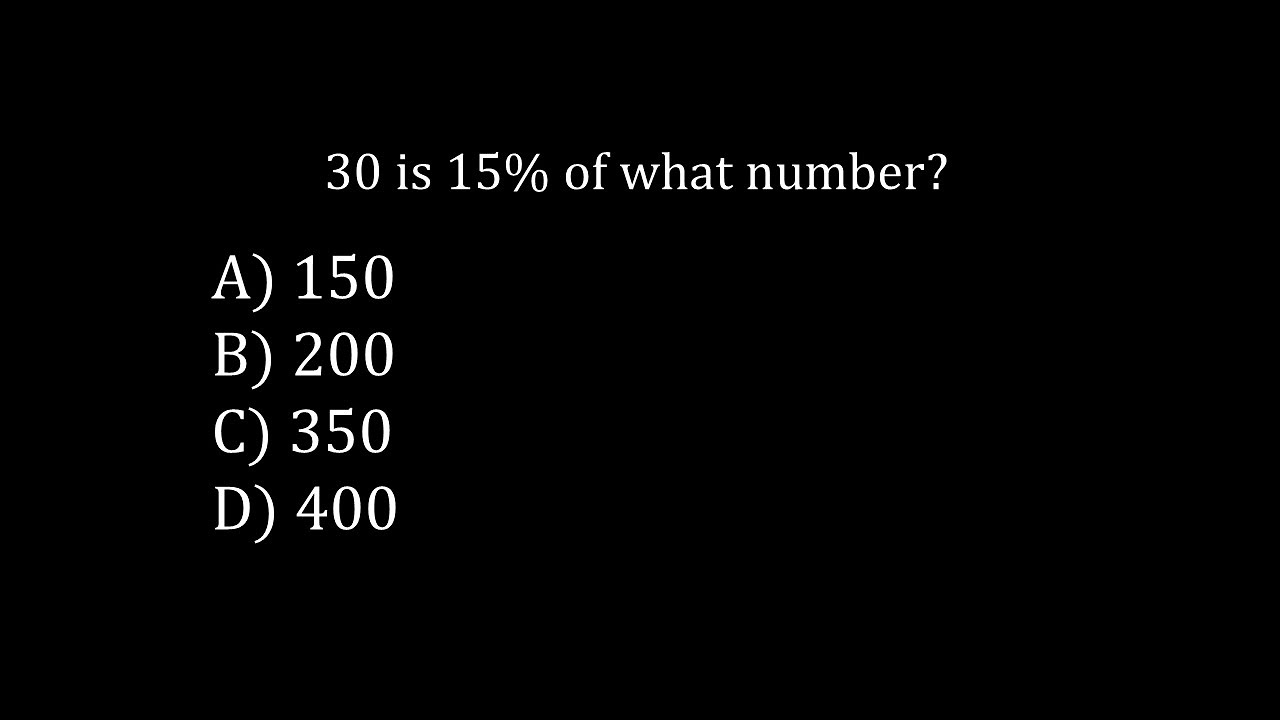 30 Is 15 Of What Number YouTube