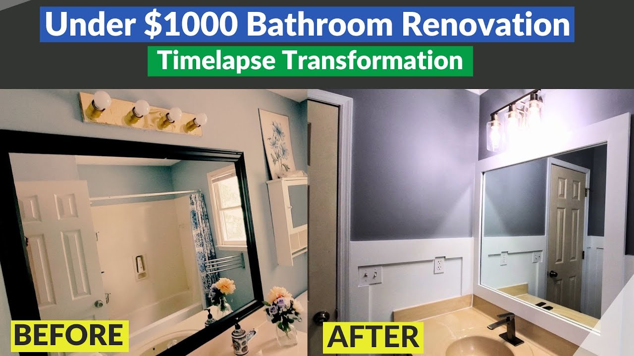 Amazing $1000 Bathroom Remodel Timelapse: Affordable Transformation ...
