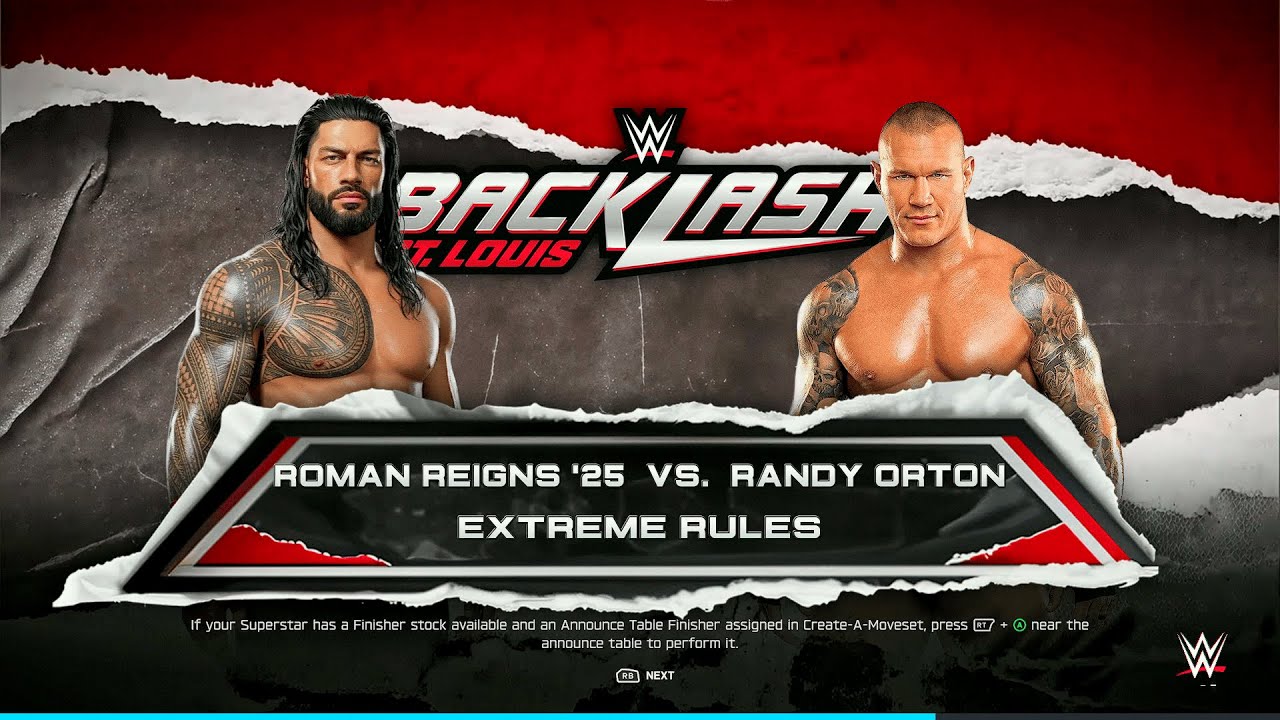 WWE 2K25 FULL MATCH - Roman Reigns vs. Randy Orton - Legendary Showdowns