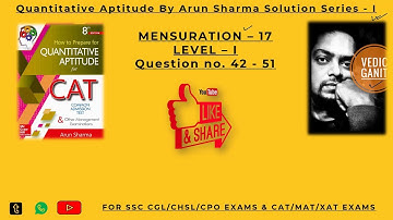 Quantitative Aptitude By Arun Sharma Solution Series 1 Mensuration Part 17(For SSC  CAT/MAT exam)