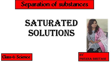 What is a Saturated Solution? Class-6 Science Chapter- Separation of substances.