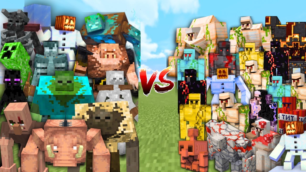 MUTANT MOBS vs GOLEMS in Minecraft Mob Battle - YouTube