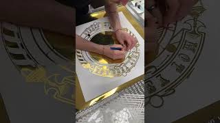 how i create a detailed gold foil cricut window decal