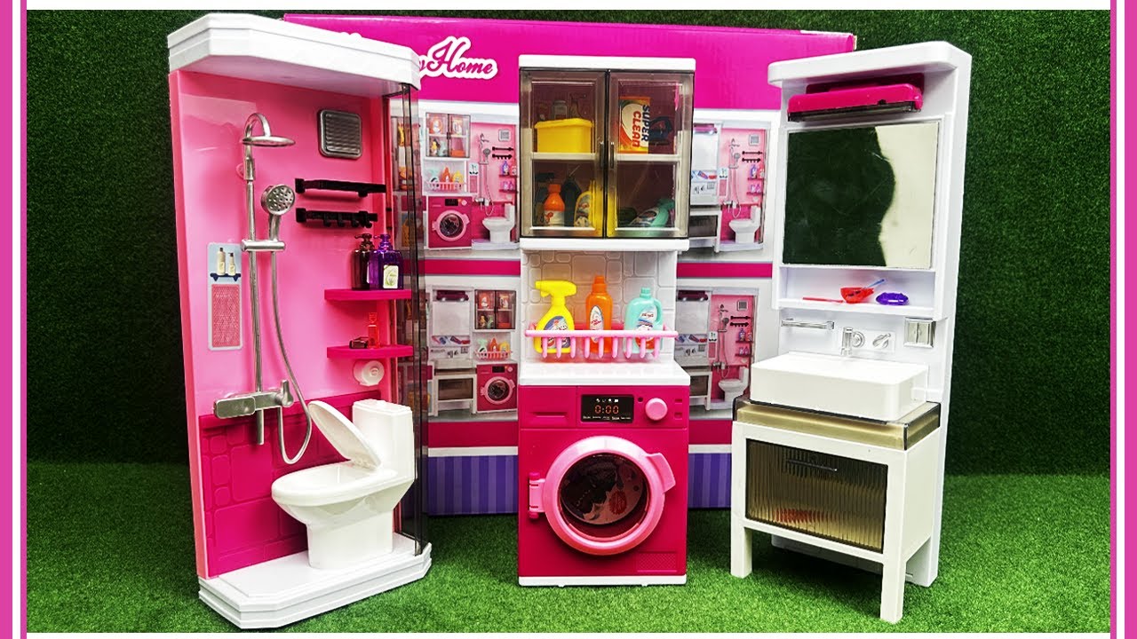 Relaxing 7 Minute Barbie Dollhouse Washroom Accessories ★ Pure No Talking ASMR