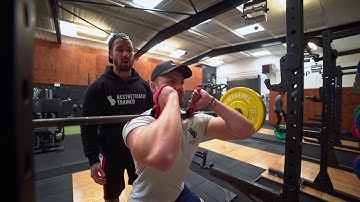 HOW TO FRONT SQUAT WITH STRAPS FOR LEG SIZE - Without wrist pain, sore shoulders or the bar falling!