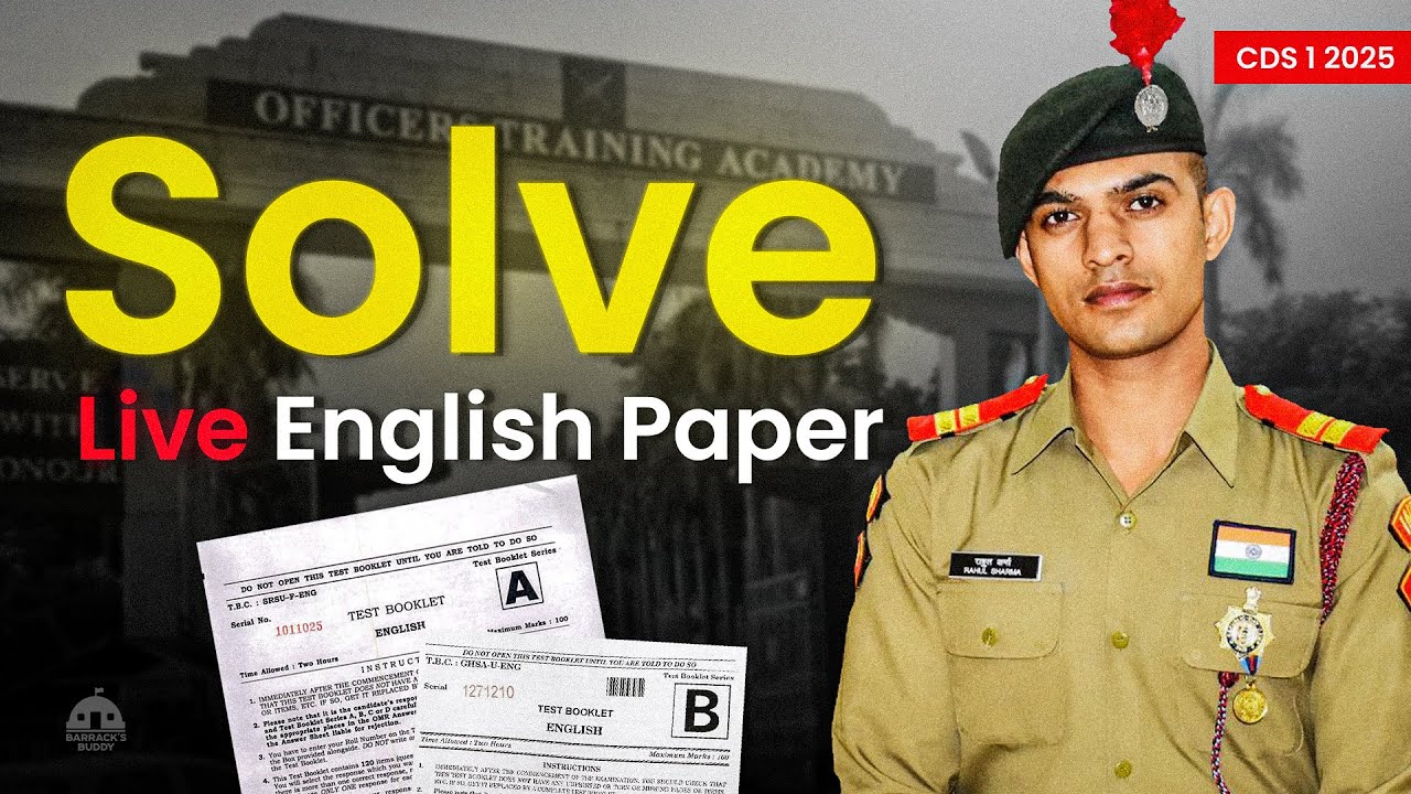 Scoring 80 Marks with Ease in CDS 1 2025 English - YouTube