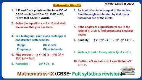 Math Class-9th part-2. Full syllabus revision. Symmetry Education #math