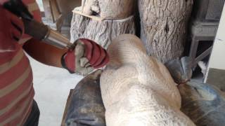 Carving Limestone- Pneumatic Chisel