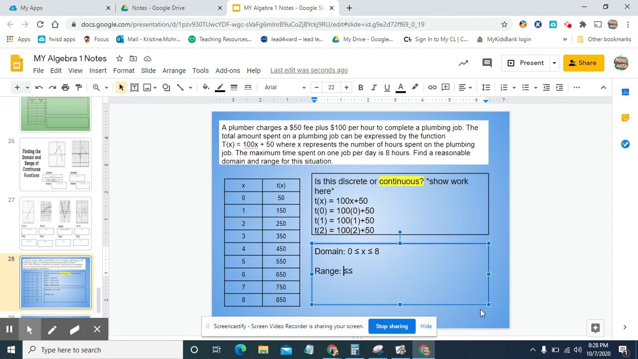 domain and range word problems