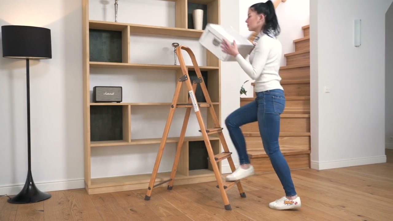 Tatkraft Upgrade 4 - Scaletta pieghevole, multifunzione, scala domestica, 4 gradini anti scivolo