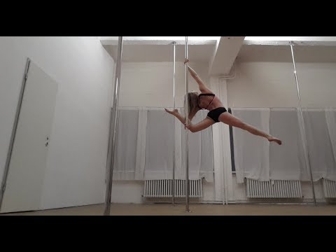 Advanced Pole Dance Combo on Spinning Pole - Bendy Philly into Ballerina - February 2017