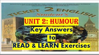 Unit 2: HUMOUR. Key answers to READ and LEARN exercises.