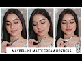 *NEW* Maybelline Color Sensational Matte Cream / Creamy Matte Lipsticks Swatches | Arpita Ghoshal