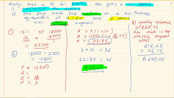 Grade 11: Financial Maths :  Revision of Grade 10 Financial Maths