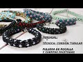 TUTORIAL: Cordón Tubular| Pulsera con facetadas | жгут з бісеру | beaded cord | diy bracelet