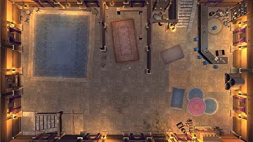 D&D Animated Encounter Battle Map - Tavern Bar Gridless Unfurnished