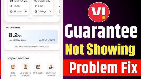 My Vi App Vi 130Gb Guarantee Data Not Showing Problem Solve | Vi Guarantee Data | Vi 130Gb Extra