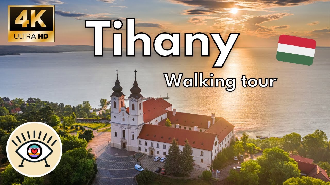 Тихани, Венгрия 🍀 «Пешеходная экскурсия» [4K] HDR Прогулка с субтитрами!
