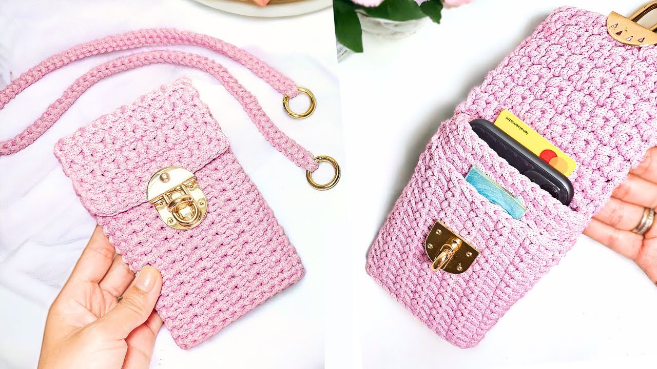 НОВОЕ руководство по вязанию сумки для телефона крючком