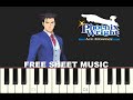 CORNERED from Phoenix Wright: Ace Attorney Video Game, Piano tutorial with free Sheet Music (pdf)