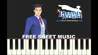 CORNERED from Phoenix Wright: Ace Attorney Video Game, Piano tutorial with free Sheet Music (pdf)