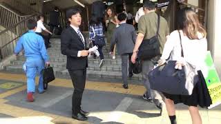 新党オリーブの木 朝のご挨拶 葛西駅にて