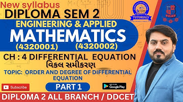 DIFFERENTIAL EQUATION CH 4 DIPLOMA SEM 2 MATHEMATICS || CH 4 ENGINEERING MATHEMATICS|| PART 1||#gtu