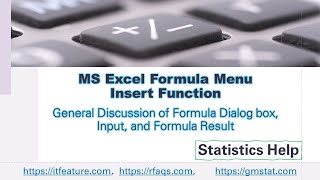 MS Excel Formula Tab and Insert Function