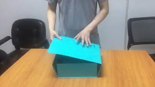 Custom luxury collapsible cardboard rigid flip top paper magnetic closure flap gift box