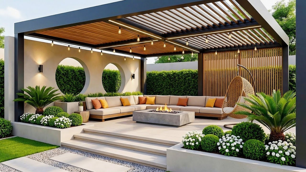 100 лучших идей современного дизайна пергол 2026 года | Садовые зоны отдыха на заднем дворе, крыш...