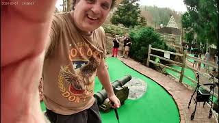 Playing Minature Golf in Helen GE
